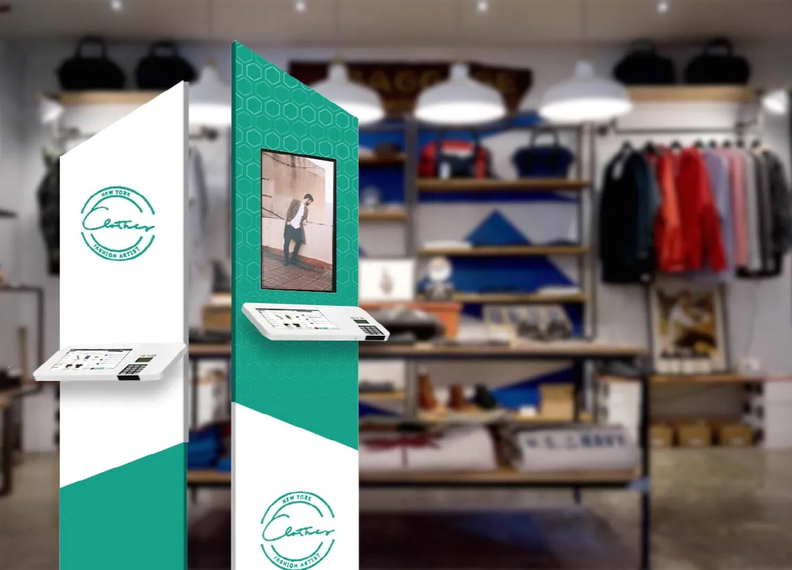 Quiosco de autoservicio en tienda retail